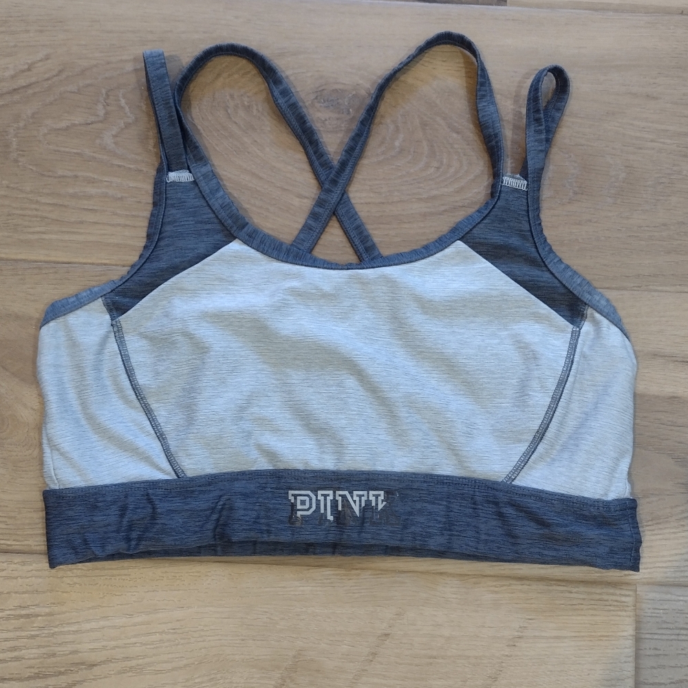 PINK Victoria's Secret Women's Gray Sports Bra